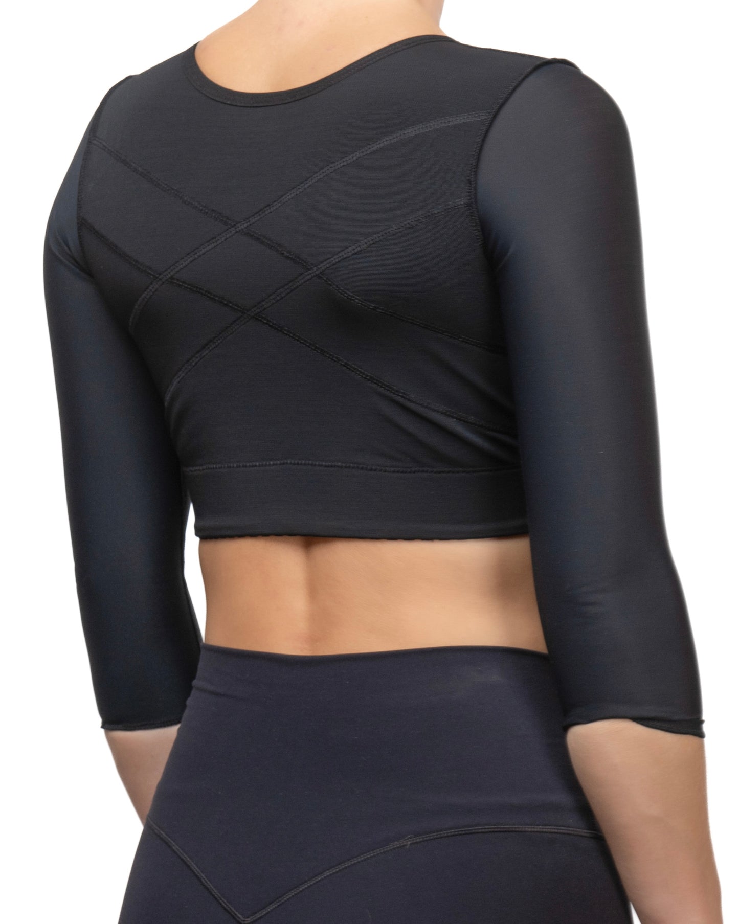 Sostén postquirúrgico con mangas - Color negro