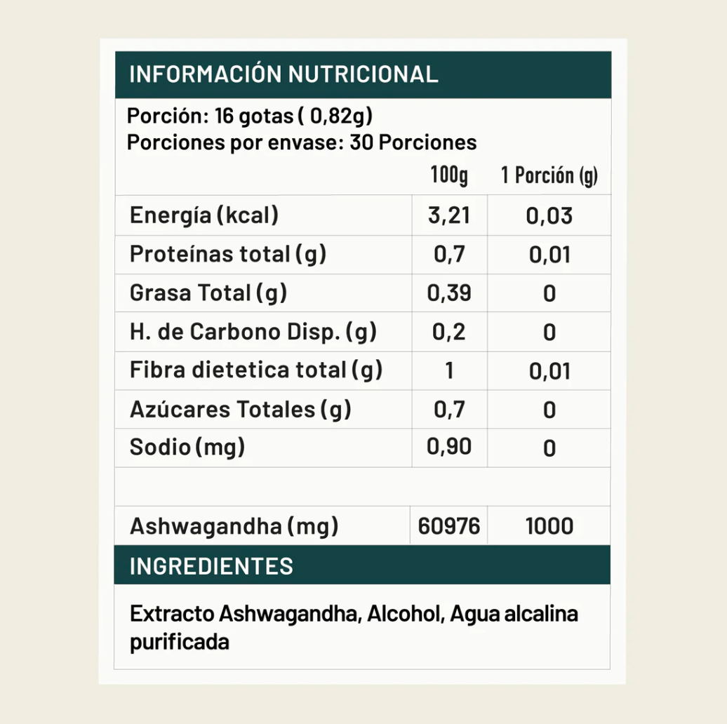 Extracto Ashwagandha 30 ML